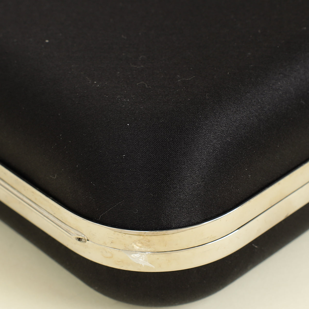 Mach & Mach Black Double Bow Satin Small Clutch