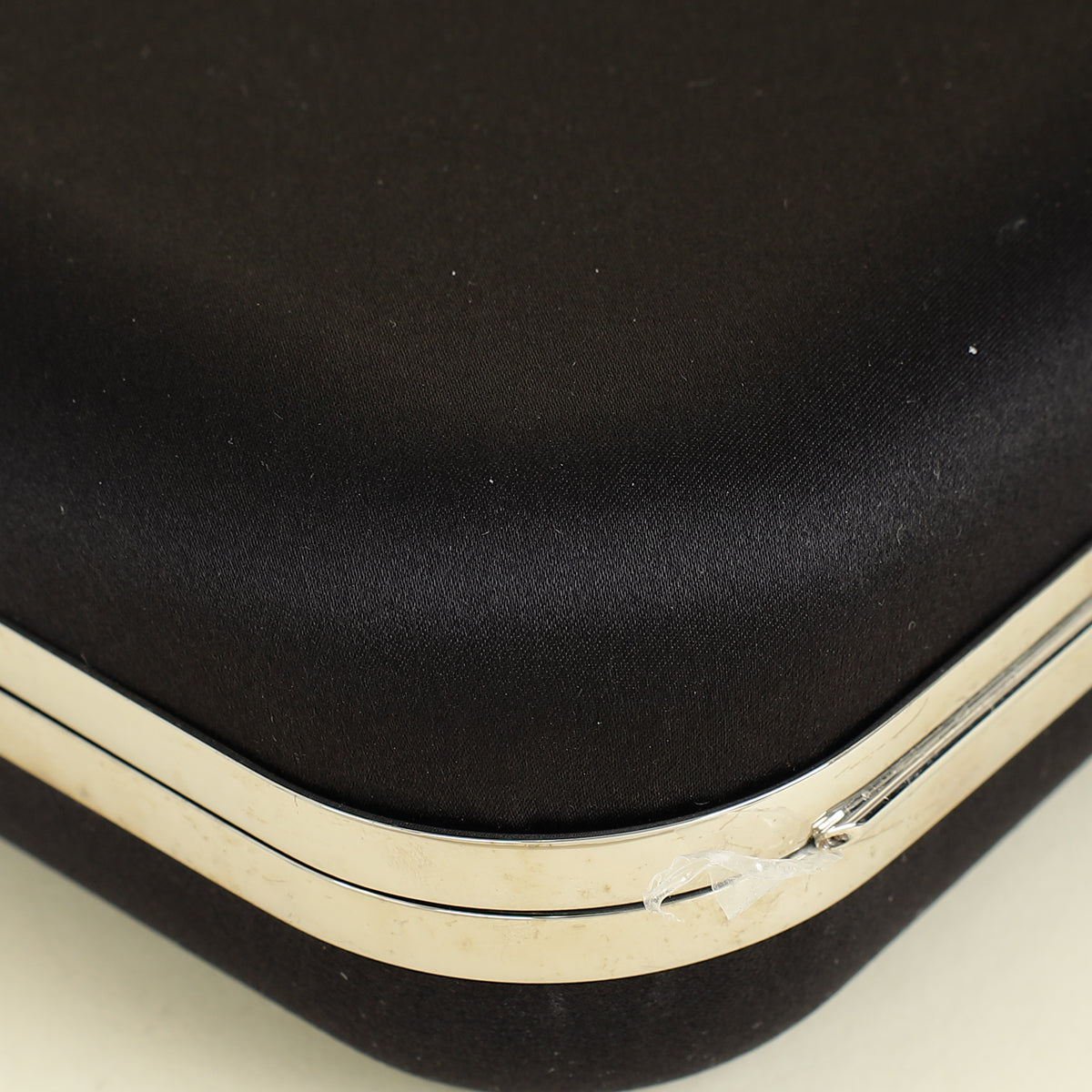 Mach & Mach Black Double Bow Satin Small Clutch