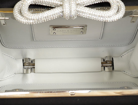 Mach & Mach Black Double Bow Satin Small Clutch