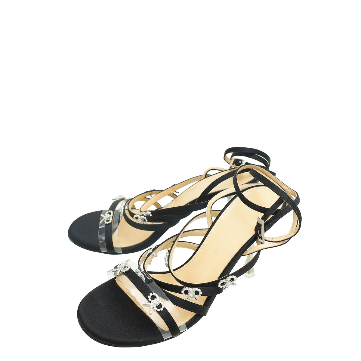 Mach & Mach Black Queen Heeled Ankle Strap Sandal 35-Mach & Mach-THE CLOSET