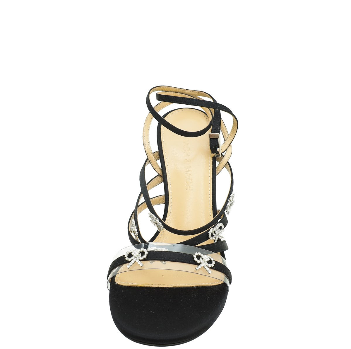 Mach & Mach Black Queen Heeled Ankle Strap Sandal 35-Mach & Mach-THE CLOSET