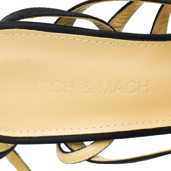 Mach & Mach Black Queen Heeled Ankle Strap Sandal 35