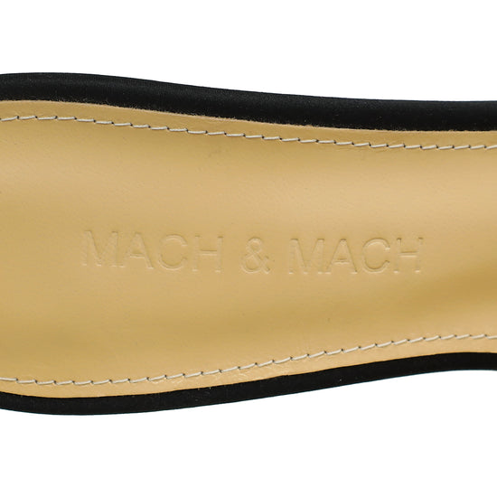 Mach & Mach Black Floating Crystal Bow Sandal 36