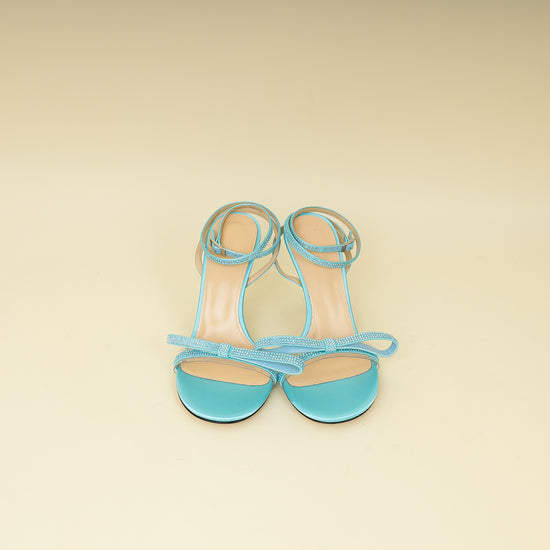 Mach & Mach Sky Blue French Bow Embellished Sandal 37.5-Mach & Mach-THE CLOSET