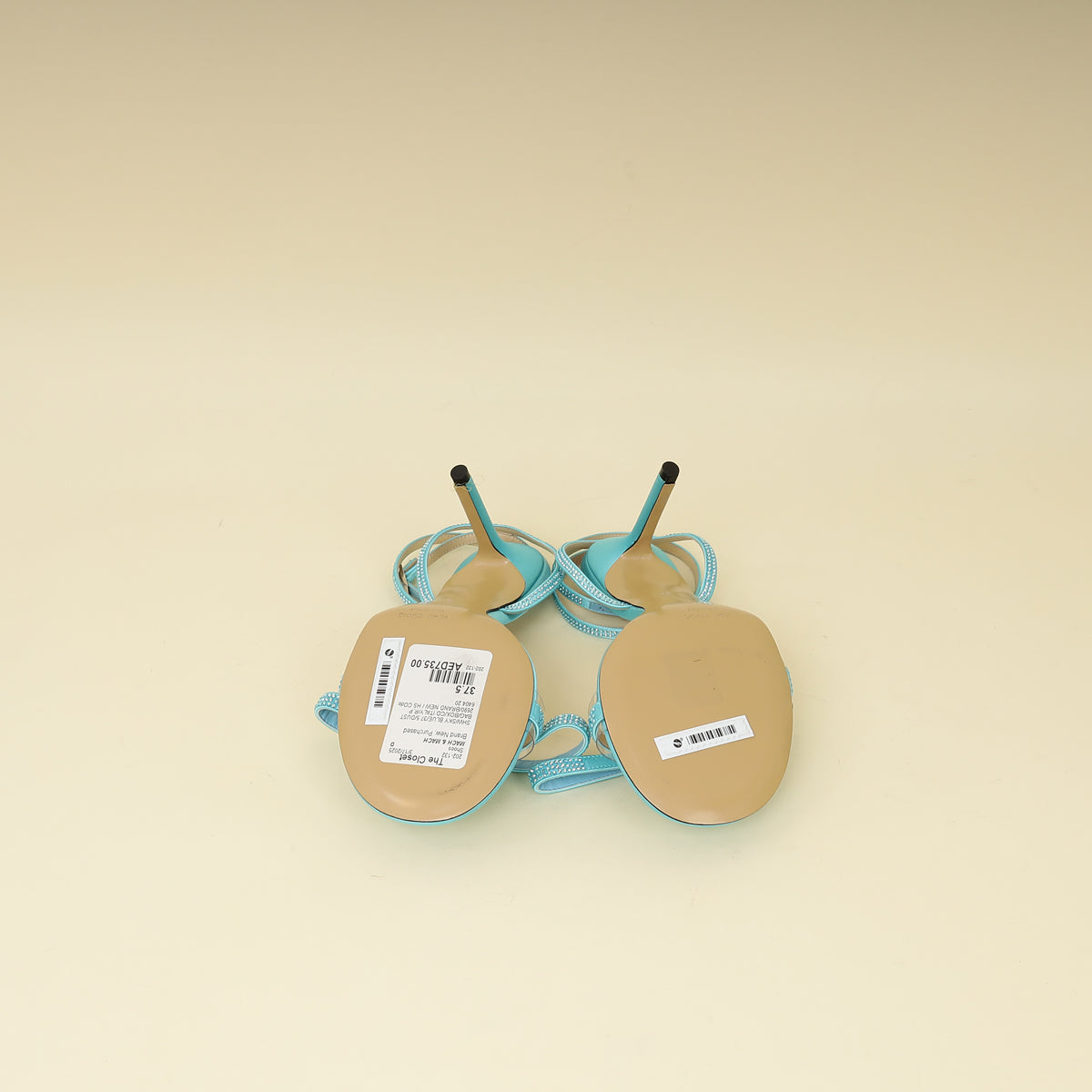 Mach & Mach Sky Blue French Bow Embellished Sandal 37.5-Mach & Mach-THE CLOSET