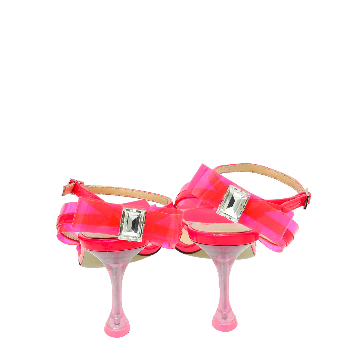 Mach & Mach Hot Pink French Bow Square Toe Sandal 38.5