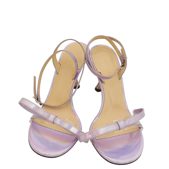 Load image into Gallery viewer, Mach &amp;amp; Mach Liliac Iridescent French Bow Sandal 36.5
