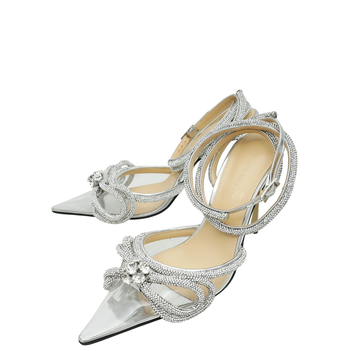 Mach & Mach Bicolor Crystal Bow Ankle Strap Pump 37-Mach & Mach-THE CLOSET