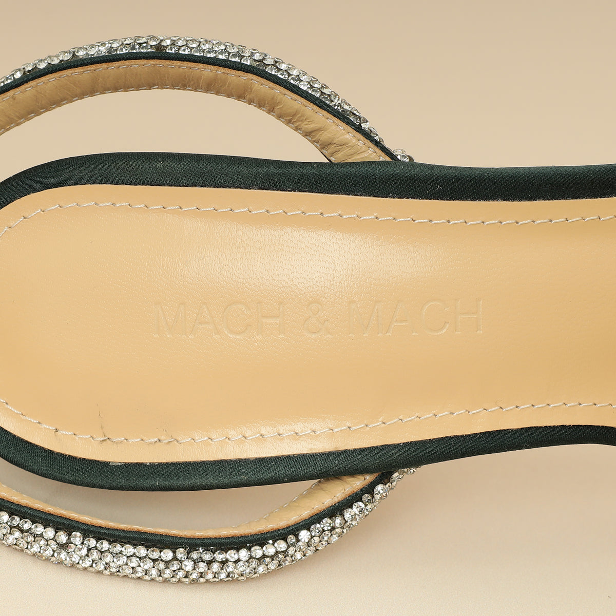 Mach & Mach Emerald Satin Crystal Double Bow Pumps 38-Mach & Mach-THE CLOSET