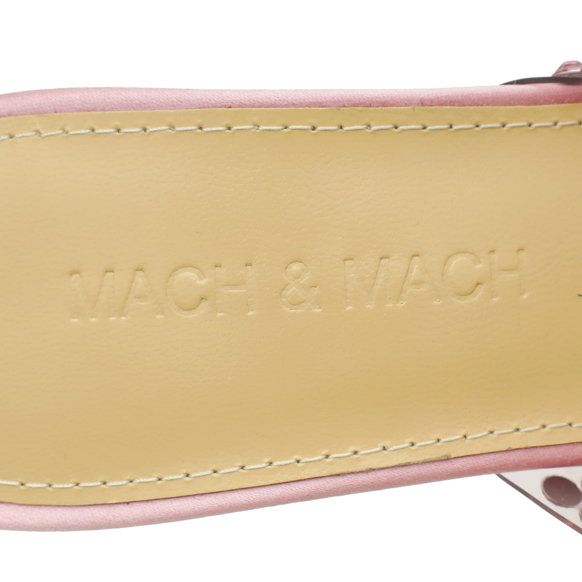 Mach & Mach Pink PVC & Satin Crystal Carrie Rose Mules 35.5
