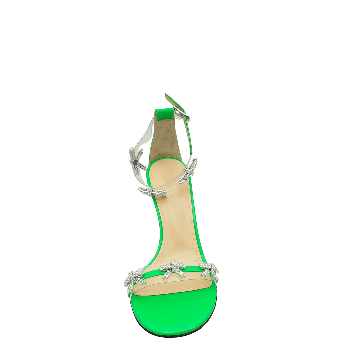 Mach & Mach Green Floating Crystal Bow Sandal 37.5