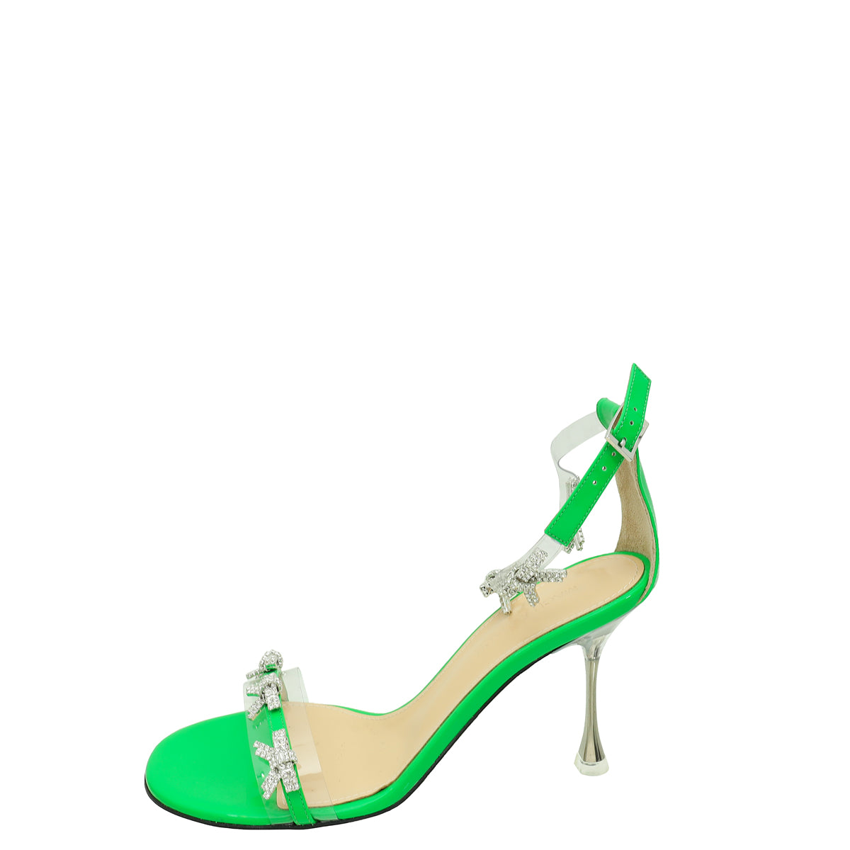 Mach & Mach Green Floating Crystal Bow Sandal 37.5