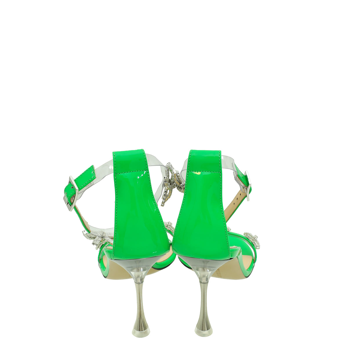 Mach & Mach Green Floating Crystal Bow Sandal 37.5