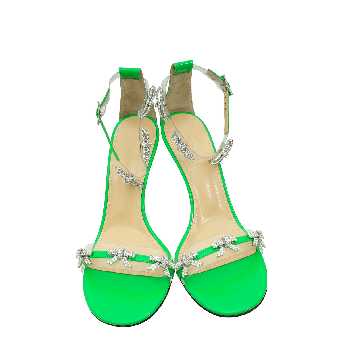 Mach & Mach Green Floating Crystal Bow Sandal 37.5