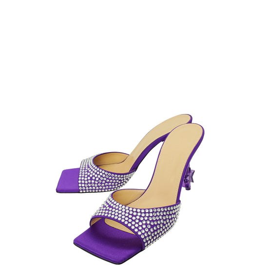 Mach & Mach Purple Shoes Star Crystal-Embellished Mules 38.5