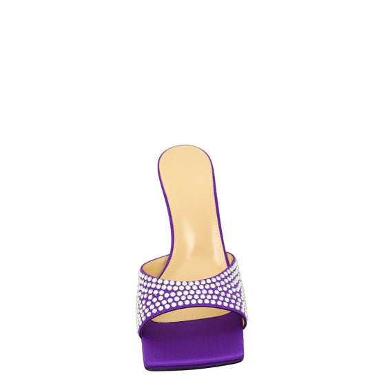 Mach & Mach Purple Shoes Star Crystal-Embellished Mules 38.5