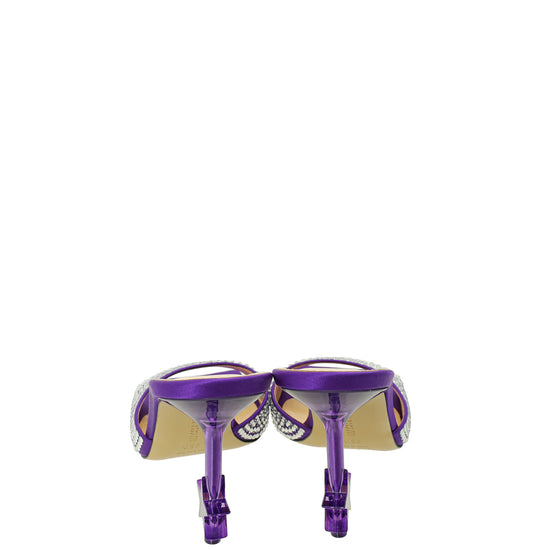 Mach & Mach Purple Shoes Star Crystal-Embellished Mules 38.5