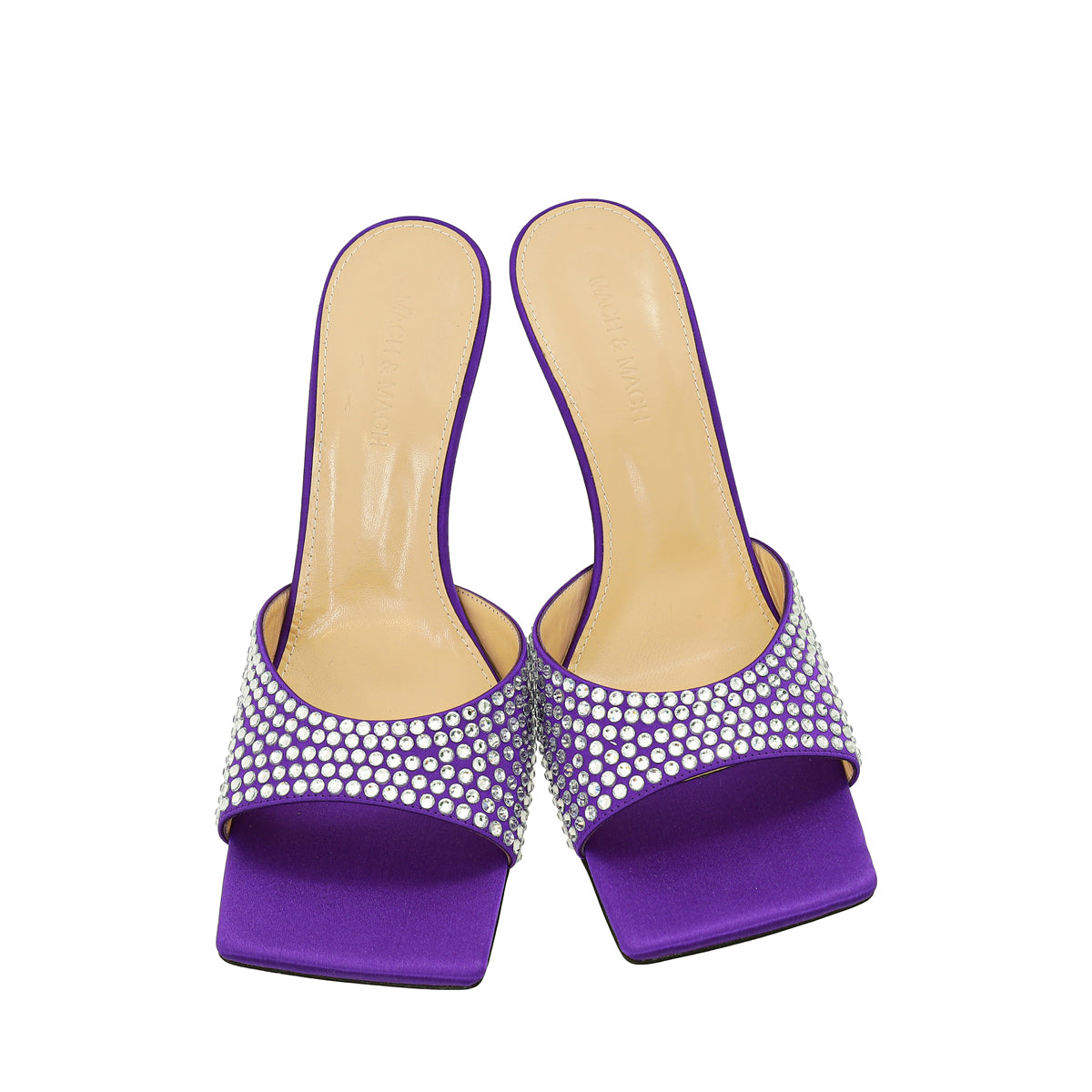 Mach & Mach Purple Shoes Star Crystal-Embellished Mules 38.5