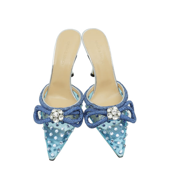 Mach & Mach Bicolor Crystal Embellished PVC Mules 38