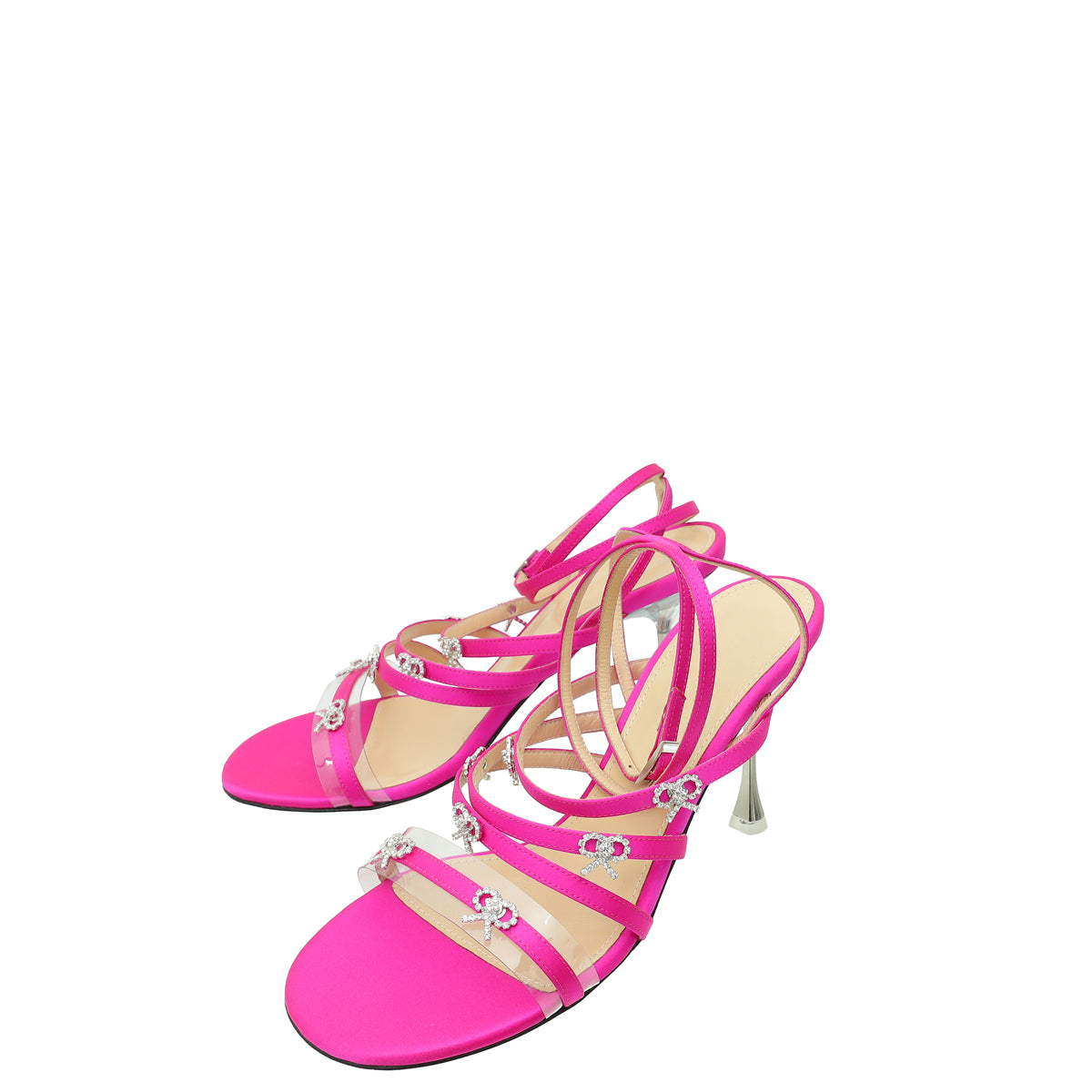 Mach & Mach Fuchsia Queen Heeled Ankle Strap Sandals 38-Mach & Mach-THE CLOSET
