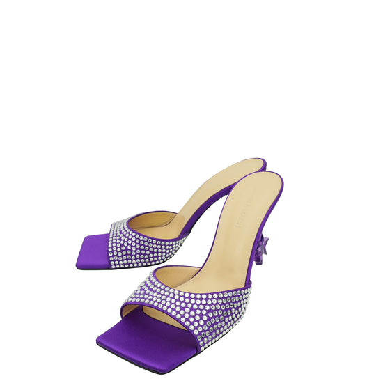 Mach & Mach Purple Star Crystal-Embellished Mules 39.5