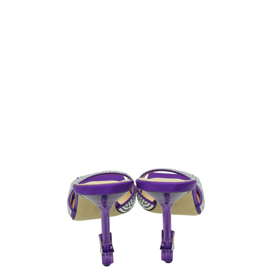 Mach & Mach Purple Star Crystal-Embellished Mules 39.5