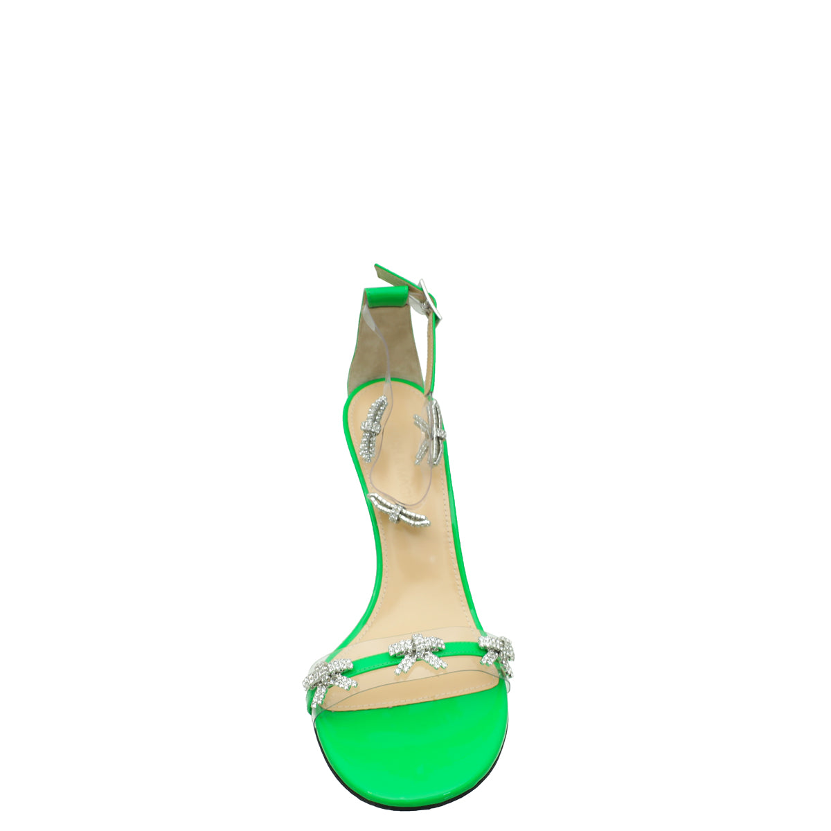 Mach & Mach Green Floating Crystal Bow Sandal 39.5