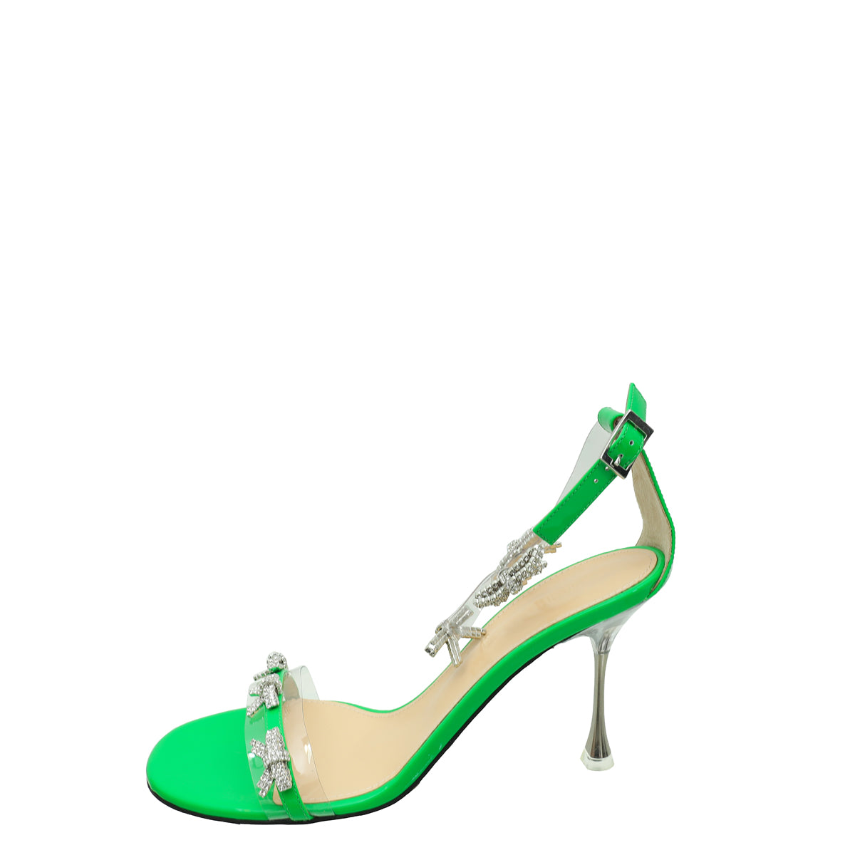 Mach & Mach Green Floating Crystal Bow Sandal 39.5