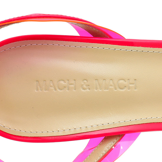 Mach & Mach Hot Pink French Bow Square Toe Sandal 40