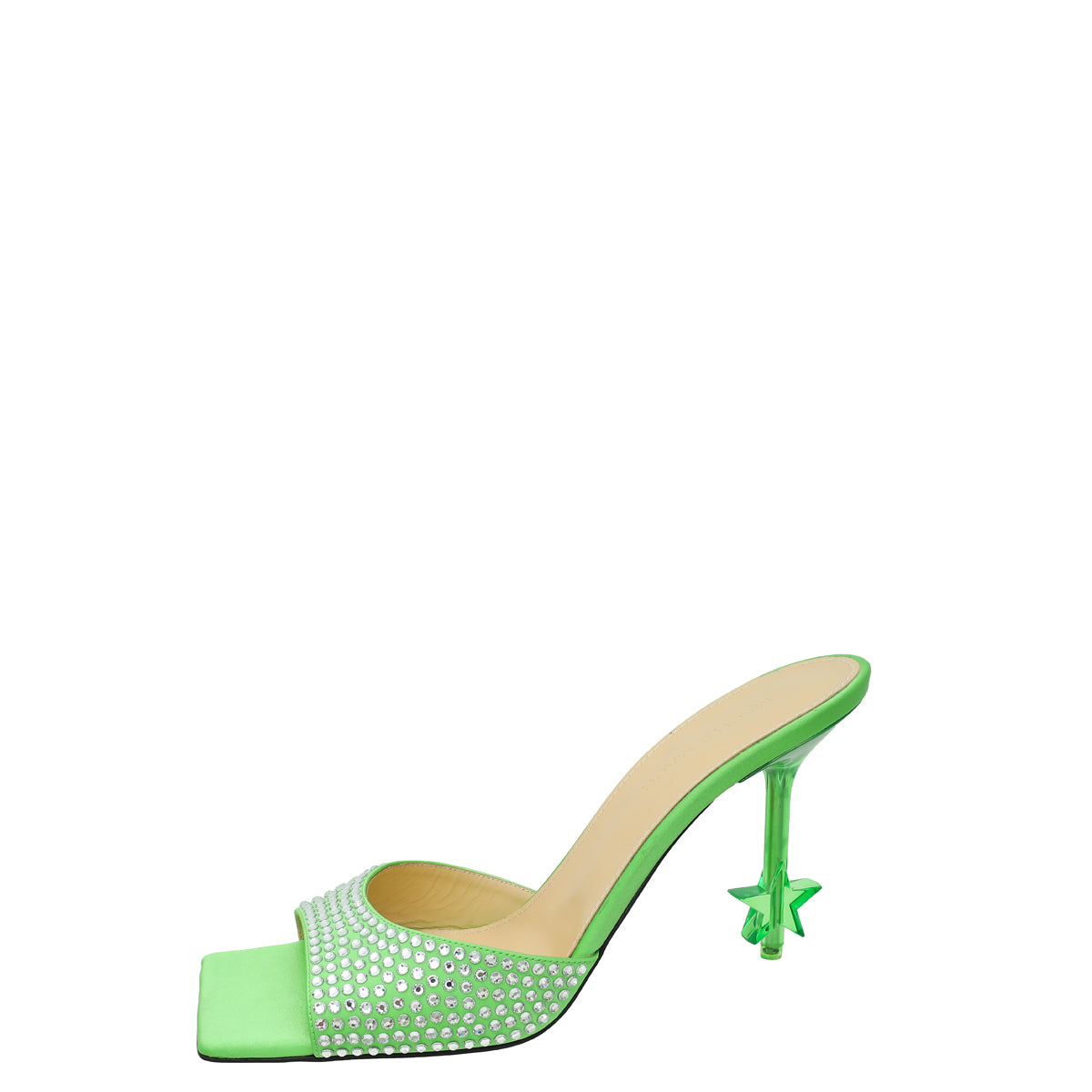 Mach & Mach Green Star Crystal Embellished Mules 41