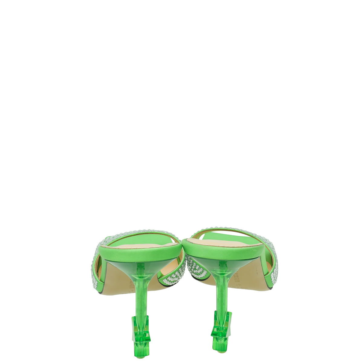 Mach & Mach Green Star Crystal Embellished Mules 41