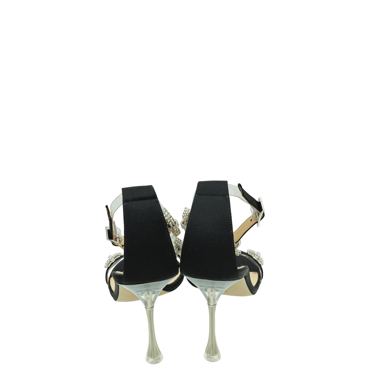 Mach & Mach Black Floating Crystal Bow Sandal 39