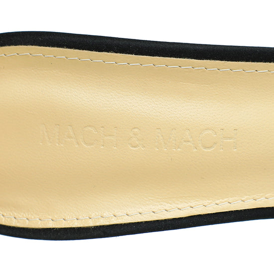 Mach & Mach Black Floating Crystal Bow Sandal 39