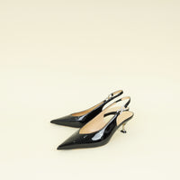 Mach & Mach Black Pointed Toe Crystal Bow Pumps 37