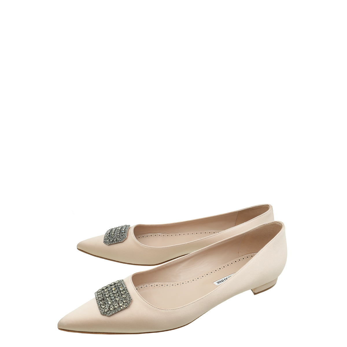 Manolo Blahnik Beige FLoritanuhi Flat Ballerina 41-Manolo Blahnik-THE CLOSET