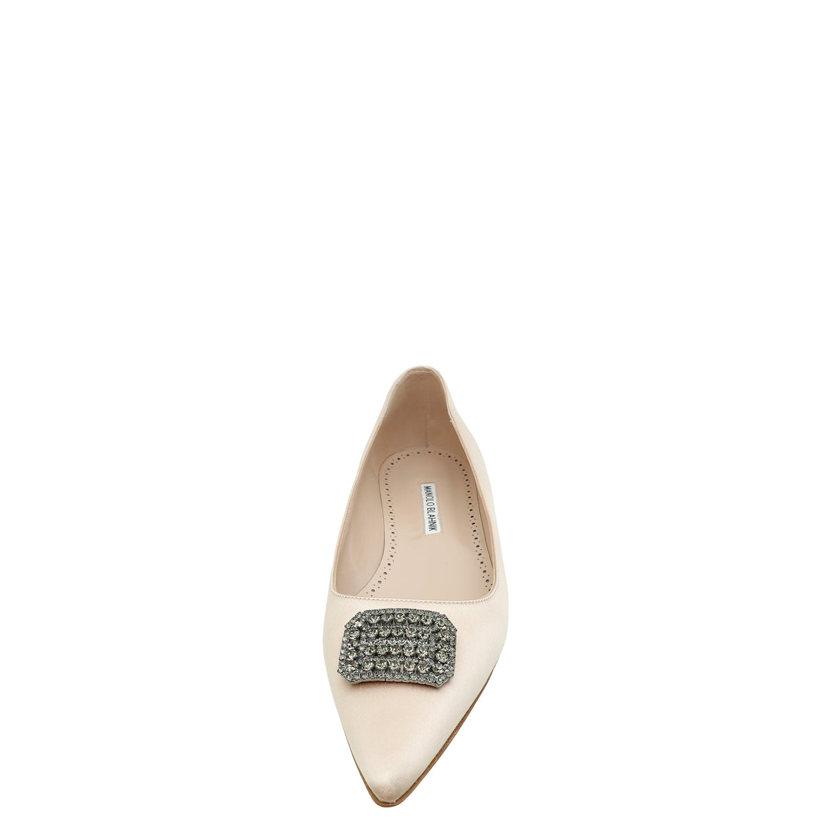 Manolo Blahnik Beige FLoritanuhi Flat Ballerina 41-Manolo Blahnik-THE CLOSET