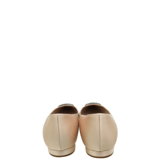 Manolo Blahnik Beige FLoritanuhi Flat Ballerina 41