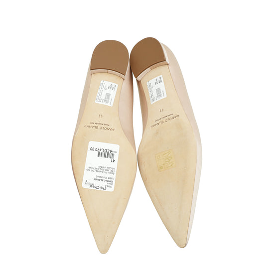 Manolo Blahnik Beige FLoritanuhi Flat Ballerina 41