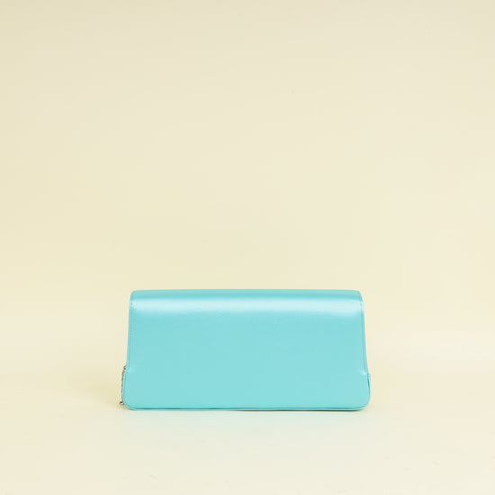 Manolo Blahnik Tiffany Satin Gothisi Jewel Buckle Clutch