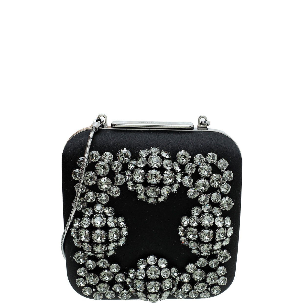 Manolo Blahnik Black Hangisi Swarovski Frame Clutch Bag-Manolo Blahnik-THE CLOSET