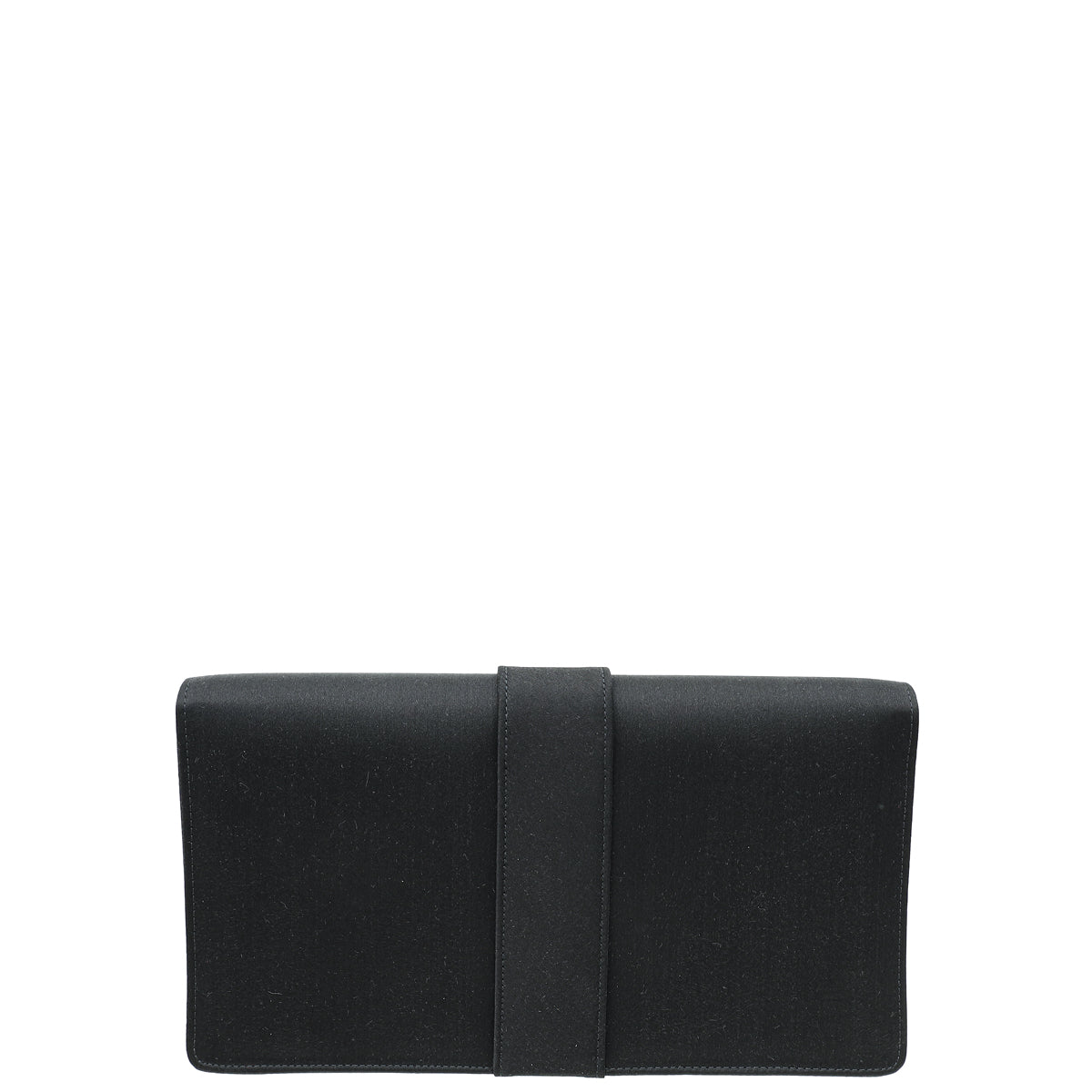 Manolo Blahnik Black Satin Gothisi Chain Clutch-Manolo Blahnik-THE CLOSET