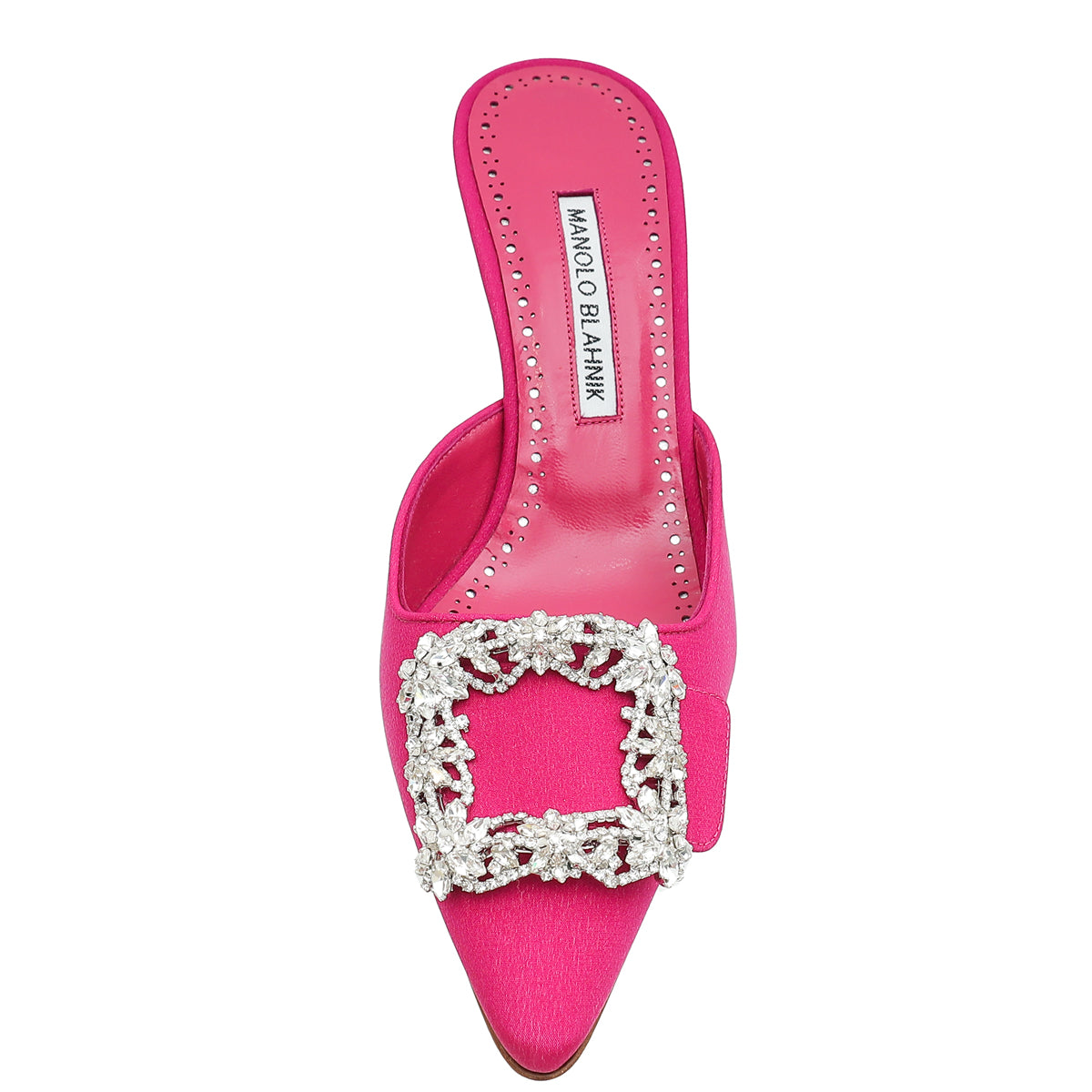 Manolo Blahnik Dark Fuchsia Double Maysale 50 Mules 38-Manolo Blahnik-THE CLOSET