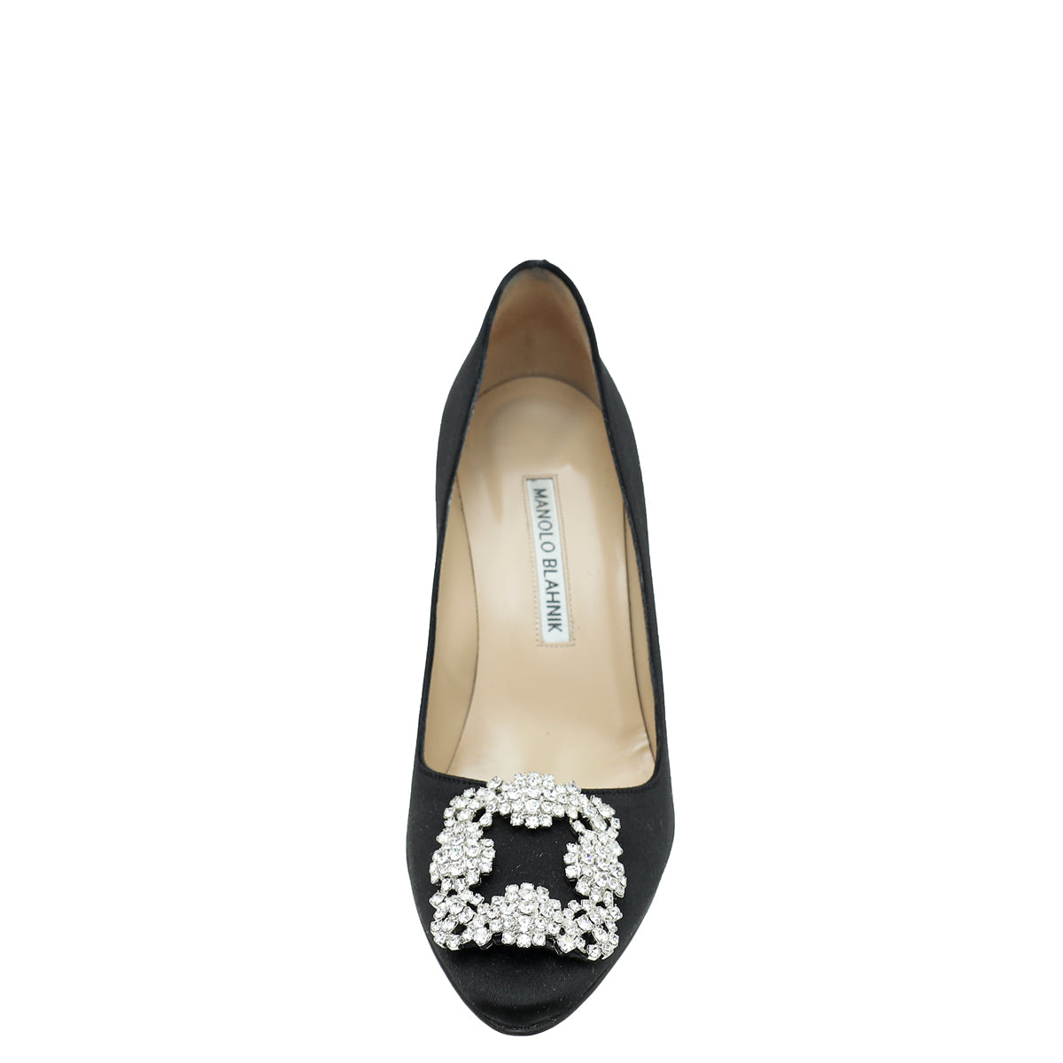 Manolo Blahnik Black Satin Hangisi Pumps 35.5-Manolo Blahnik-THE CLOSET