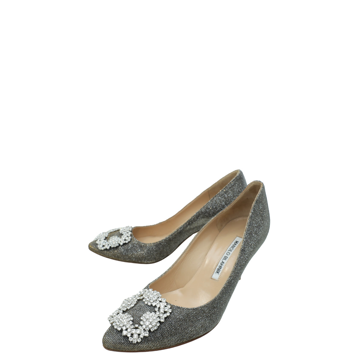 Manolo Blahnik Bicolor Glitter Hangisi Crystal Pump 36-Manolo Blahnik-THE CLOSET