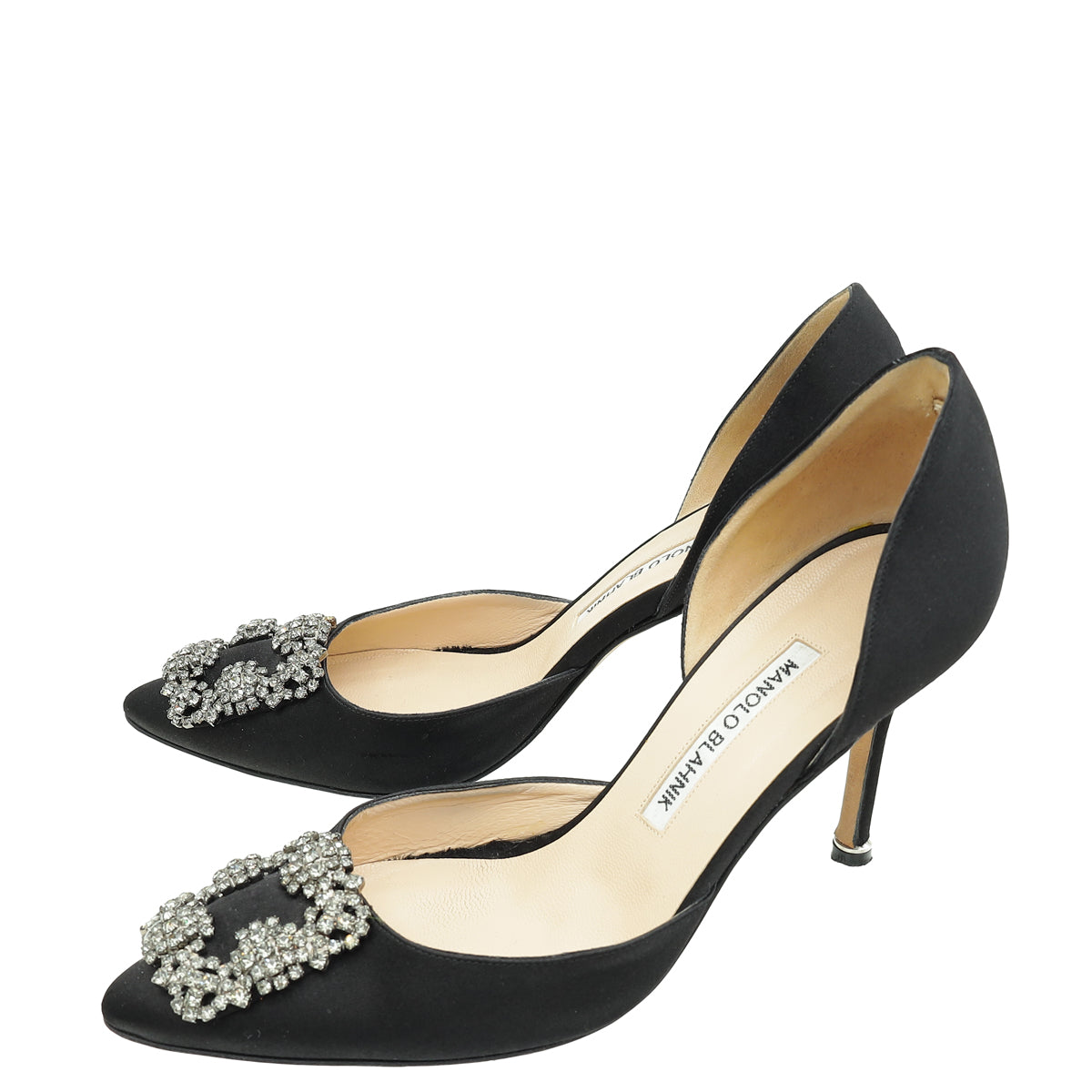 Manolo Blahnik Black Hangisi D'Orsay Pumps 37