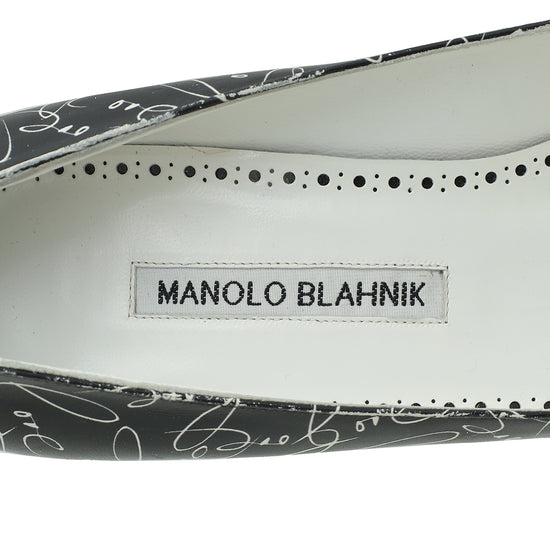 Manolo Blahnik Black Hangisi Love Pump 39.5