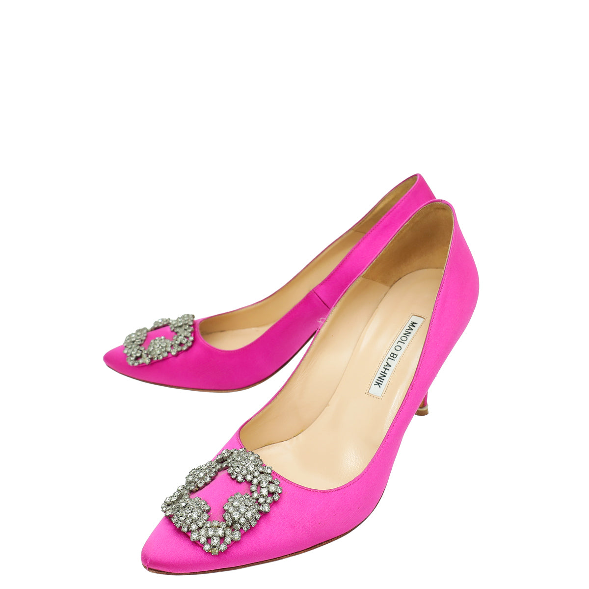 Manolo Blahnik Dark Fuchsia Satin Hangisi Pumps 39-Manolo Blahnik-THE CLOSET