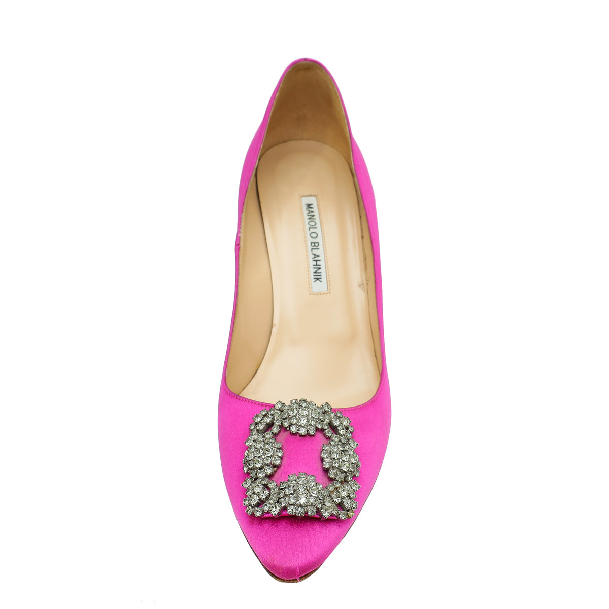 Manolo Blahnik Dark Fuchsia Satin Hangisi Pumps 39-Manolo Blahnik-THE CLOSET