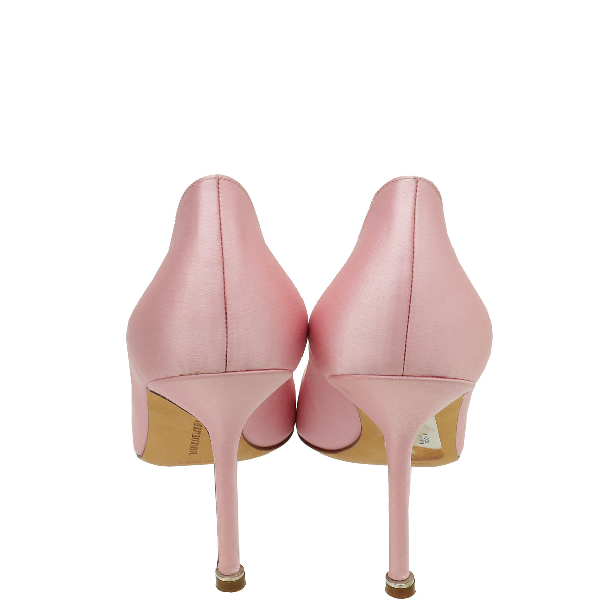 Manolo Blahnik Light Pink Satin Hangisi Pumps 40.5