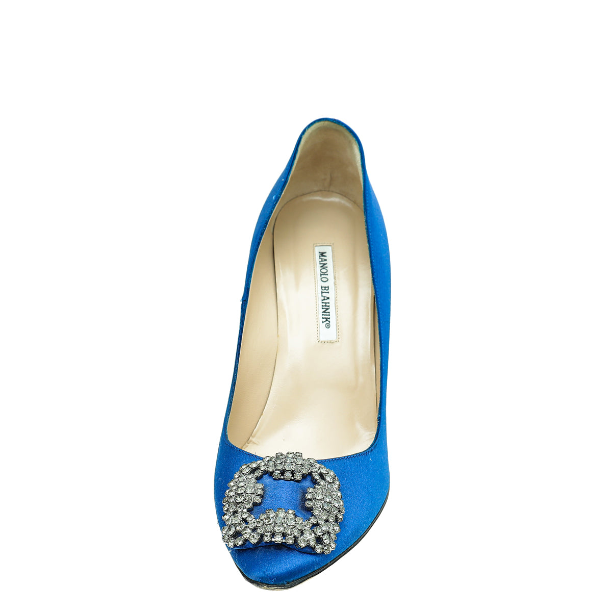 Manolo Blahnik Blue Satin Hangisi Pump 41-Manolo Blahnik-THE CLOSET
